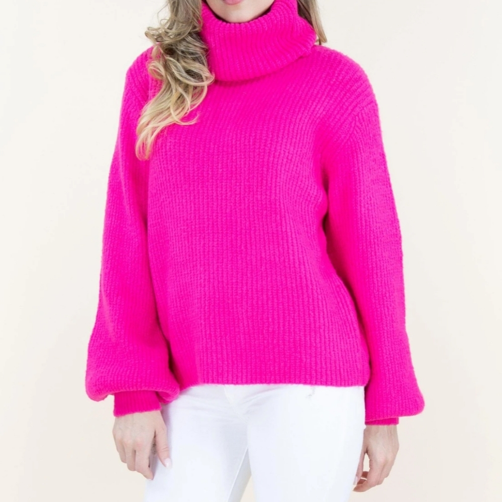 Pink Turtleneck Sweater Top - Picture 2 of 4